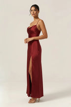 Aveline | Spaghetti Strap Evening Maxi Dress with Side Slit