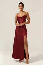 Aveline | Spaghetti Strap Evening Maxi Dress with Side Slit