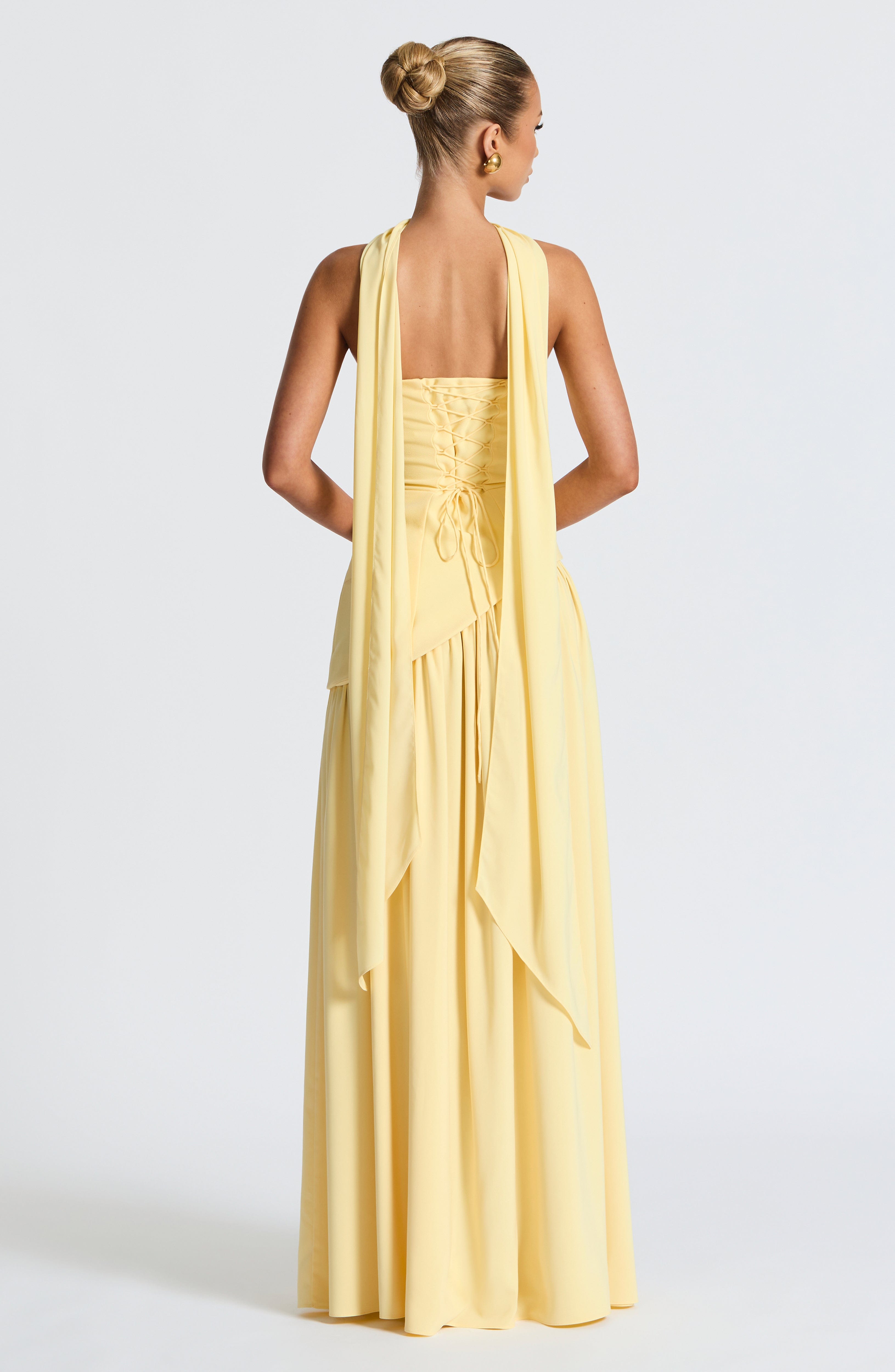 Seravia | Strapless Maxi Dress with Asymmetric Waist and High Slit