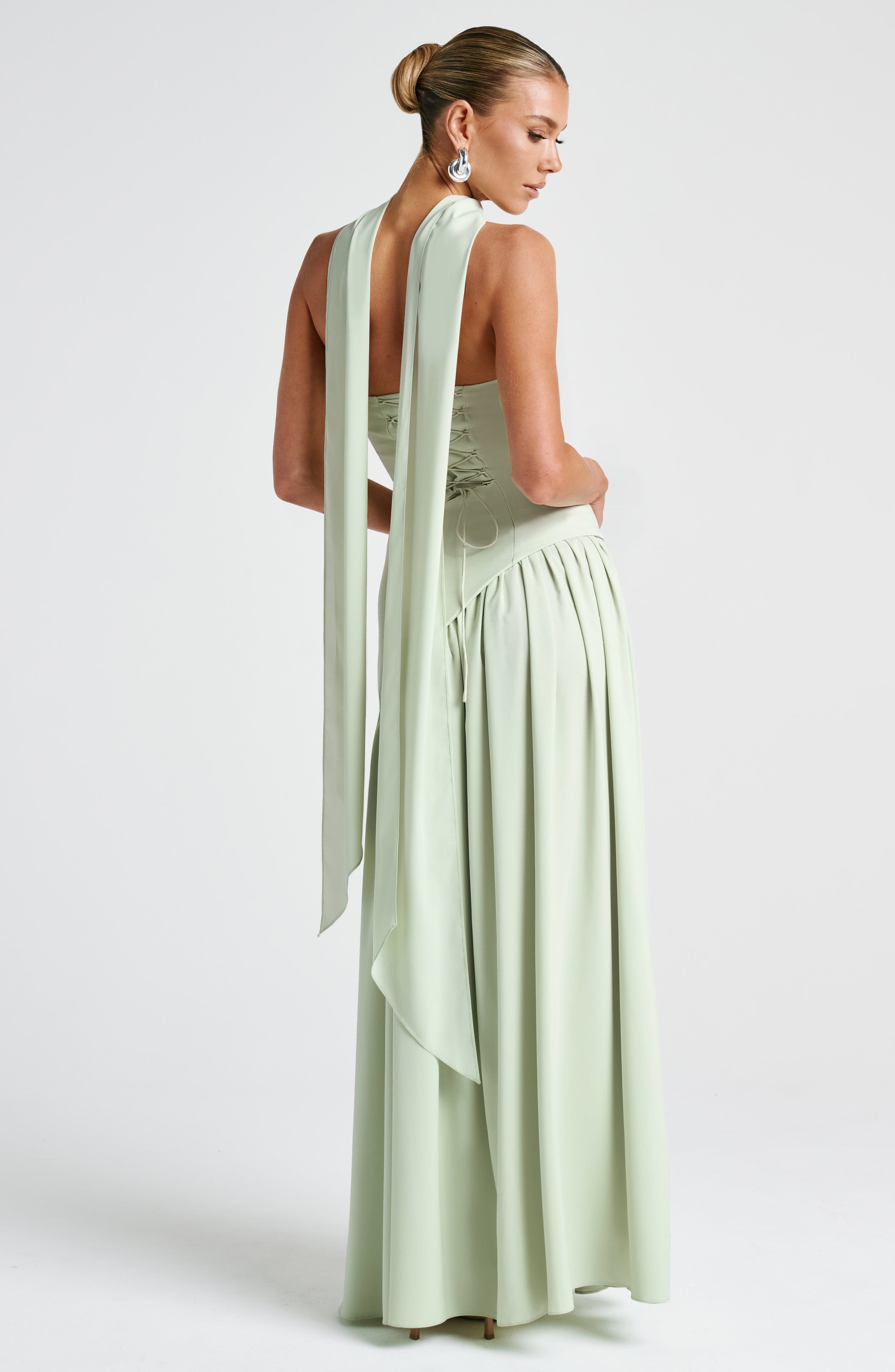 Seravia | Strapless Maxi Dress with Asymmetric Waist and High Slit